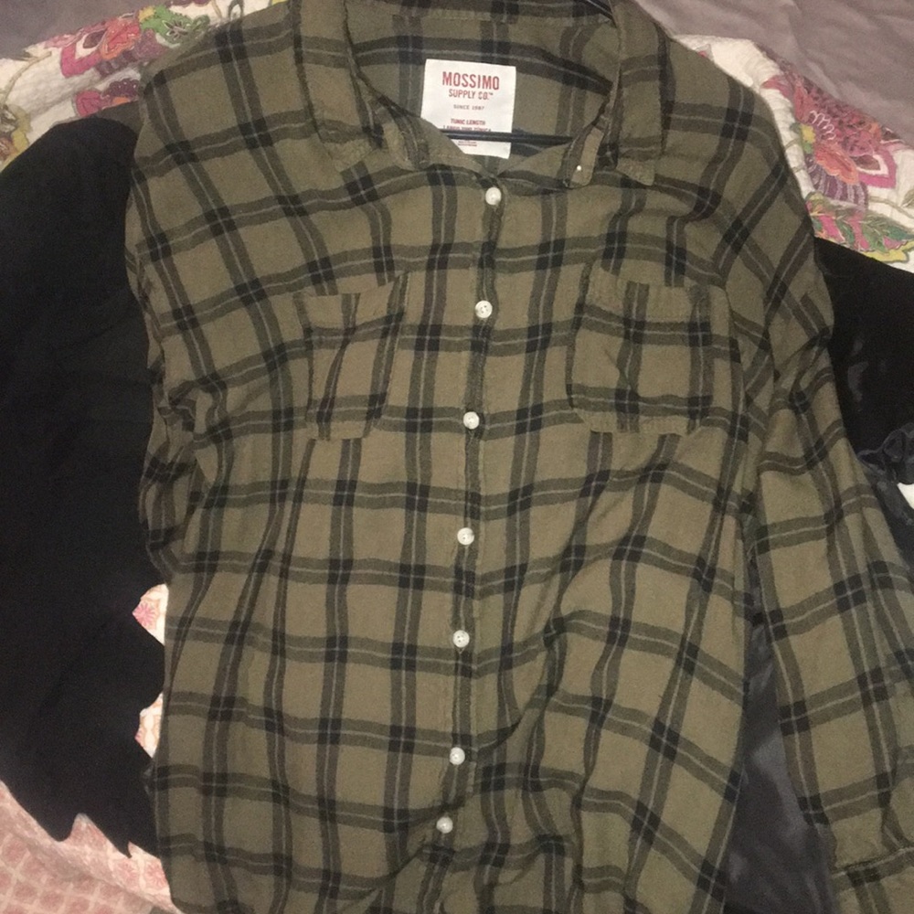 Target flannel-dark green and black